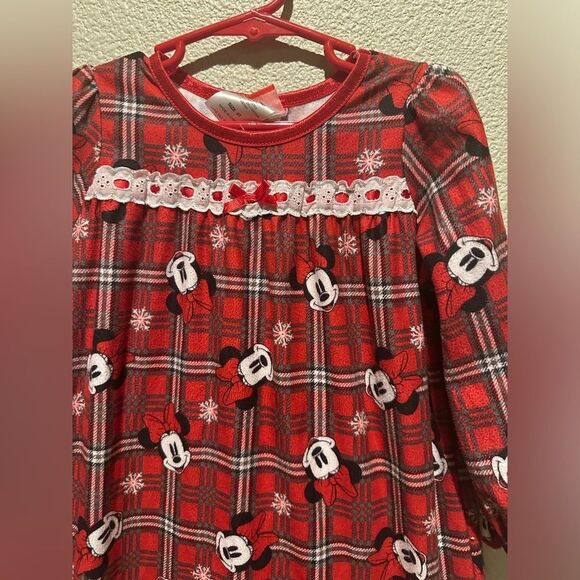 NWOT Disney Minnie Mouse Long  Christmas Nightgown Girl PJS Size 3T - Picture 4 of 10